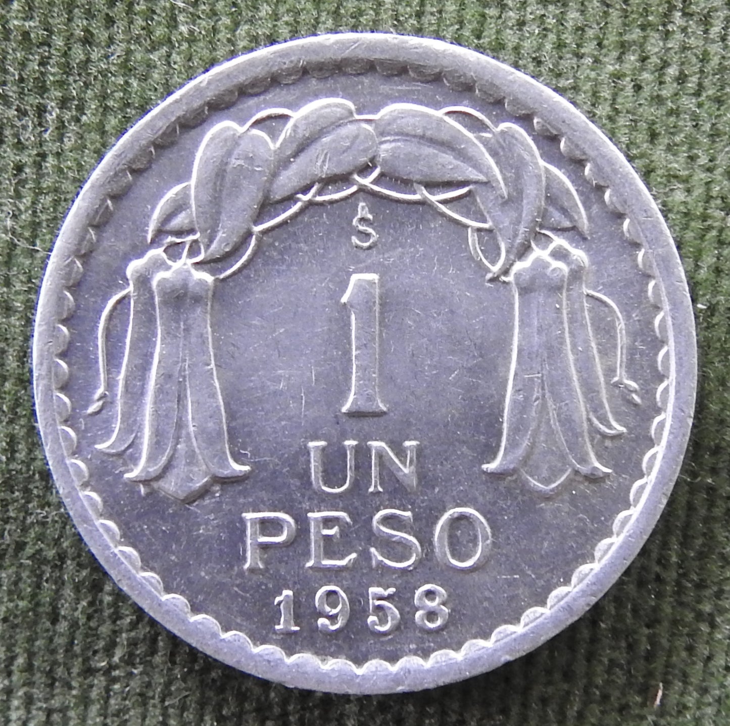 Chile 1958 1 Pesos Bernardo O'Higgins Coin
