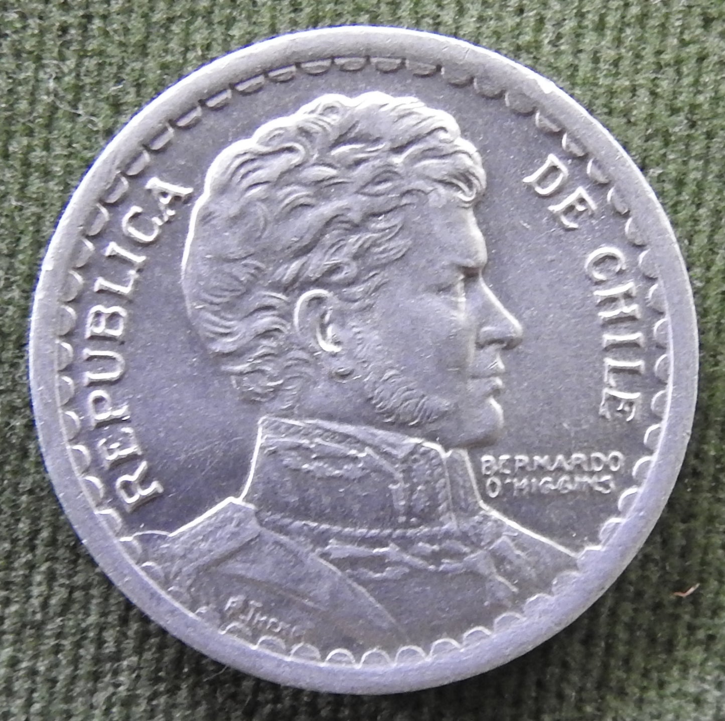 Chile 1958 1 Pesos Bernardo O'Higgins Coin