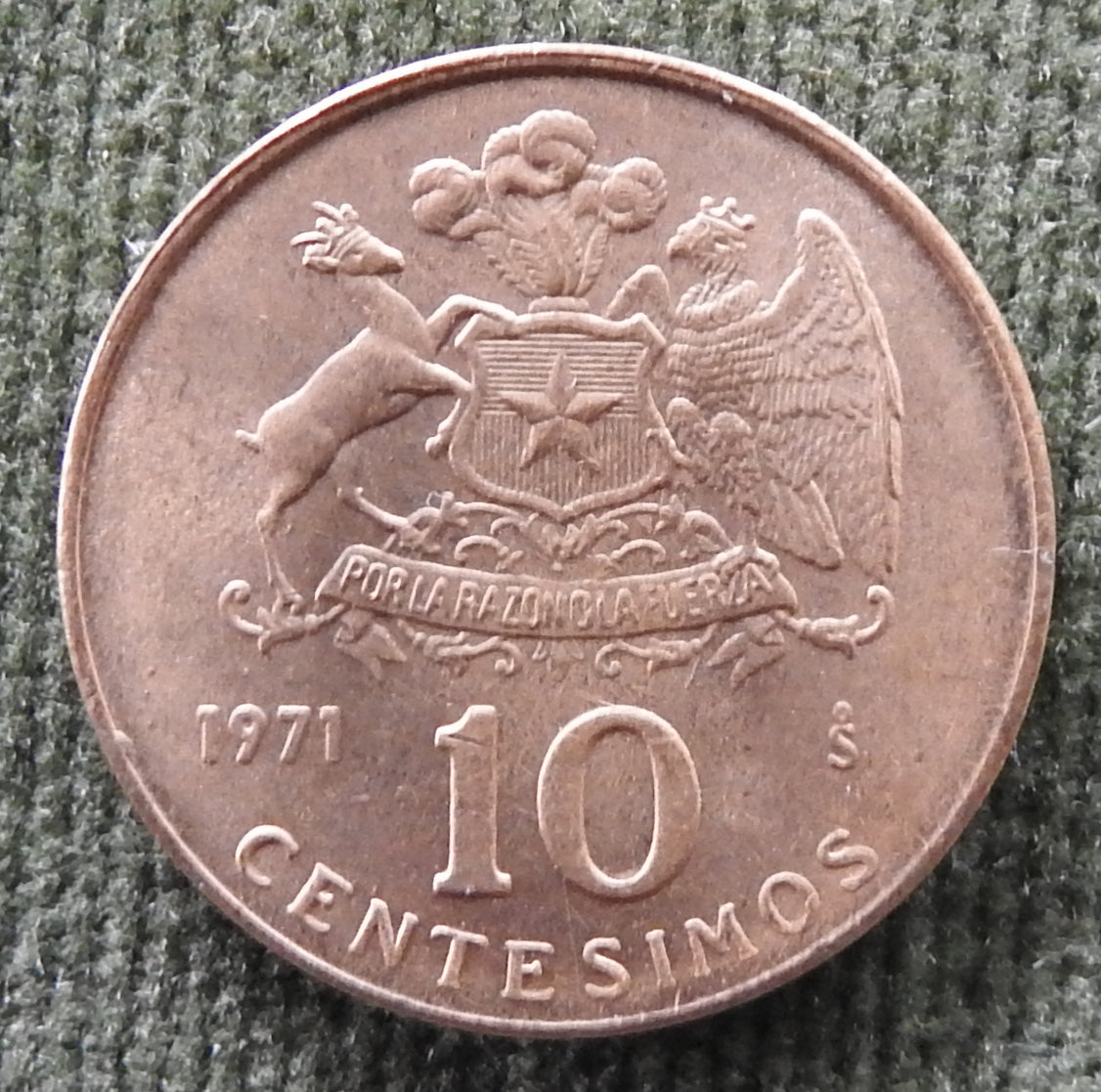 Chile 1971 10 Centesimos Jose Manuel Balmaceda Fernandez Coin
