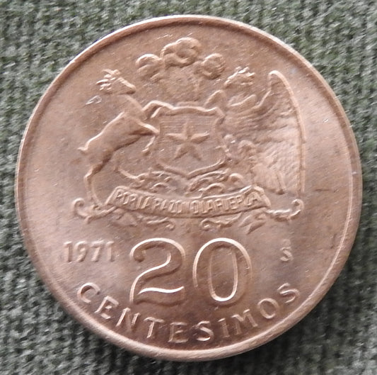 Chile 1971 20 Centesimos Jose Manuel Balmaceda Fernandez Coin