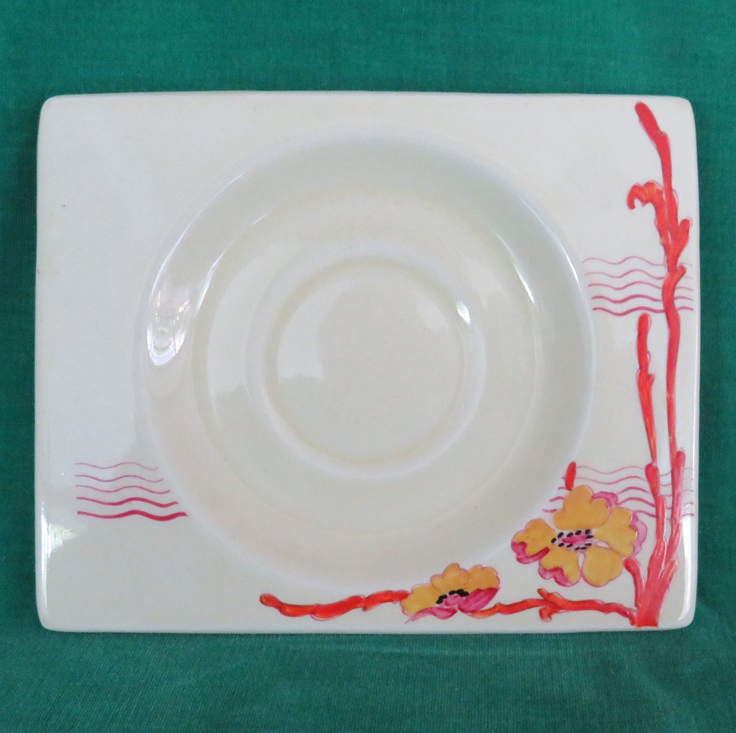 Clarice Cliff 1930s The Biarritz Royal Staffordshire Bizzare Saucer Plate Printed Backstamp