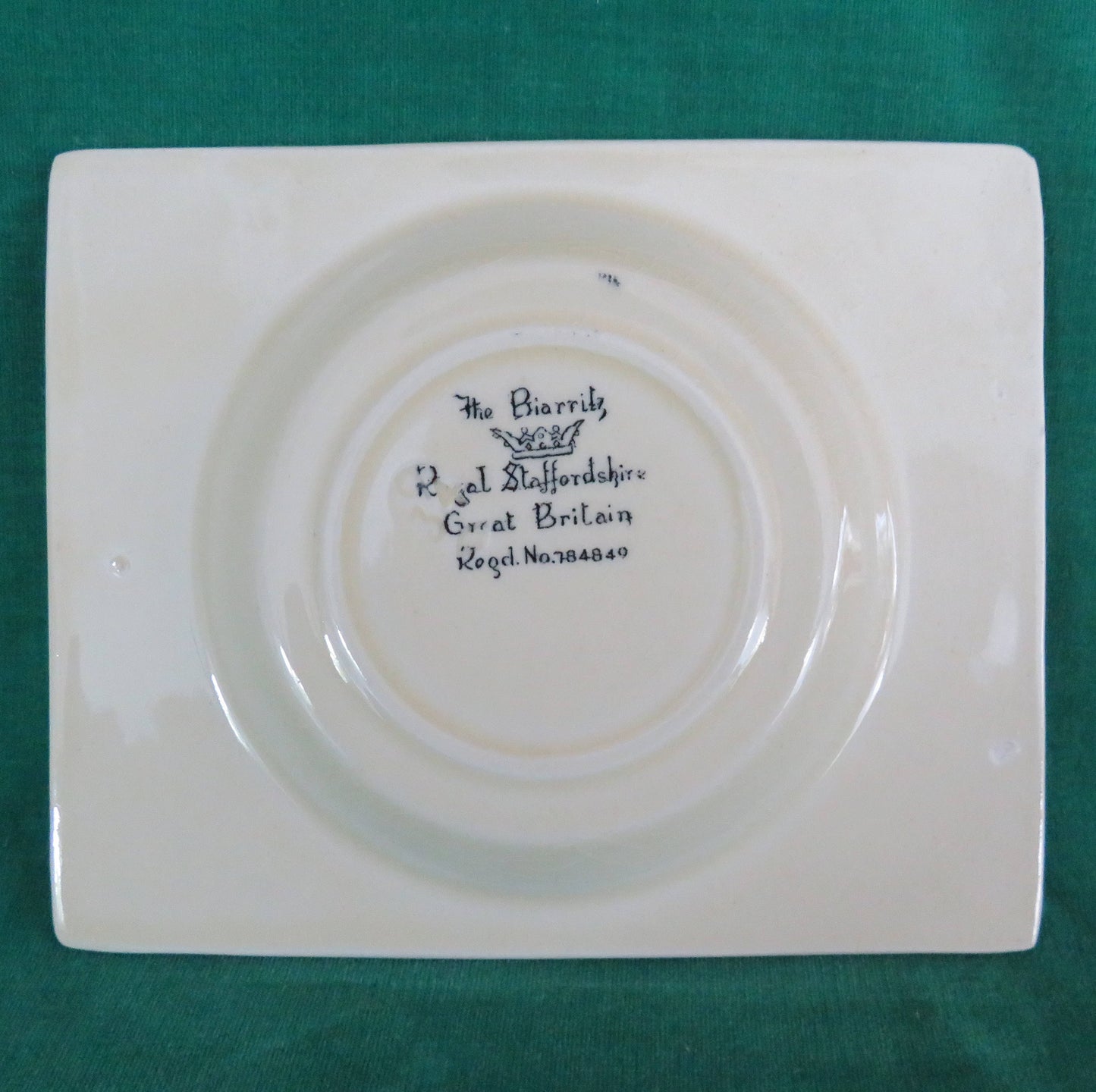 Clarice Cliff 1930s The Biarritz Royal Staffordshire Bizzare Saucer Plate Printed Backstamp