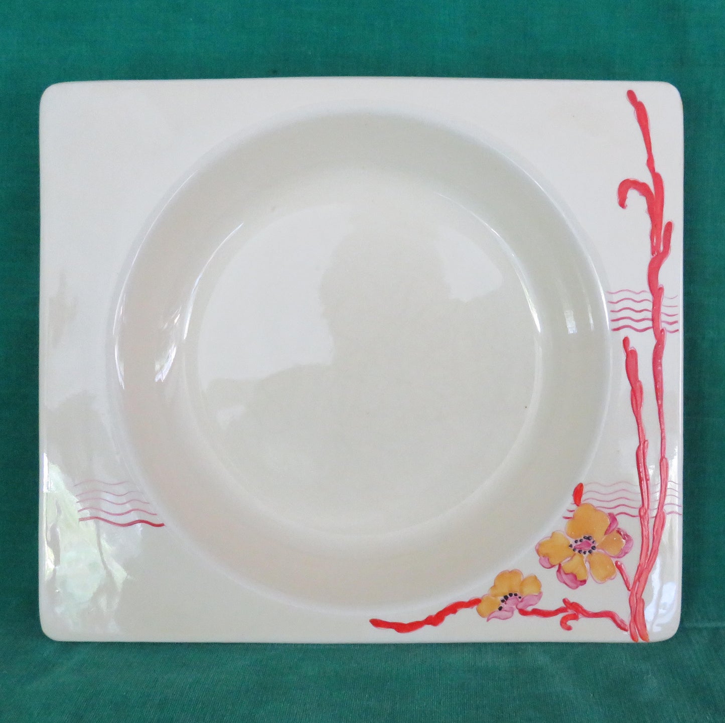 Clarice Cliff 1930s The Biarritz Royal Staffordshire Bizzare Soup Plate Printed Backstamp