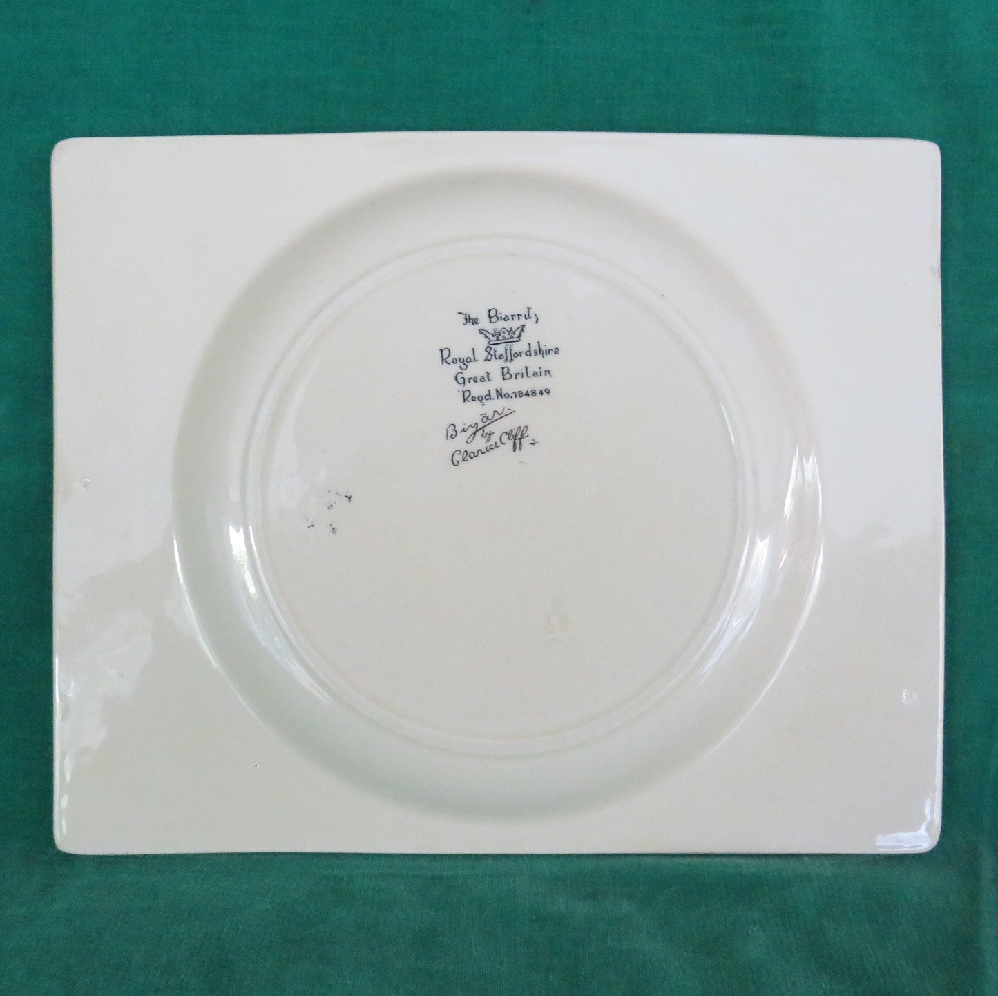 Clarice Cliff 1930s The Biarritz Royal Staffordshire Bizzare Dinner Plate Printed Backstamp