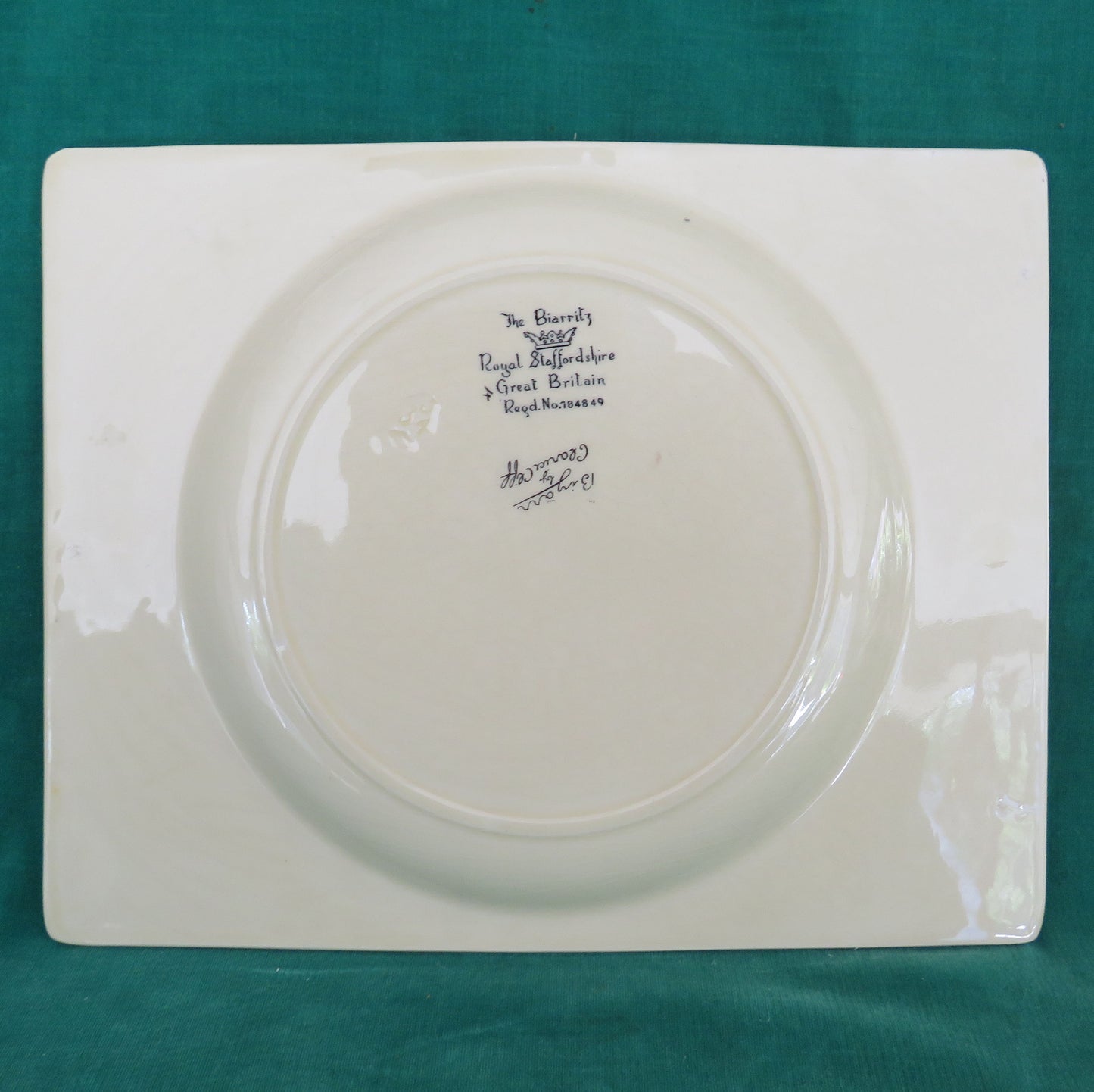 Clarice Cliff 1930s The Biarritz Royal Staffordshire Bizzare Dinner Plate Printed Backstamp