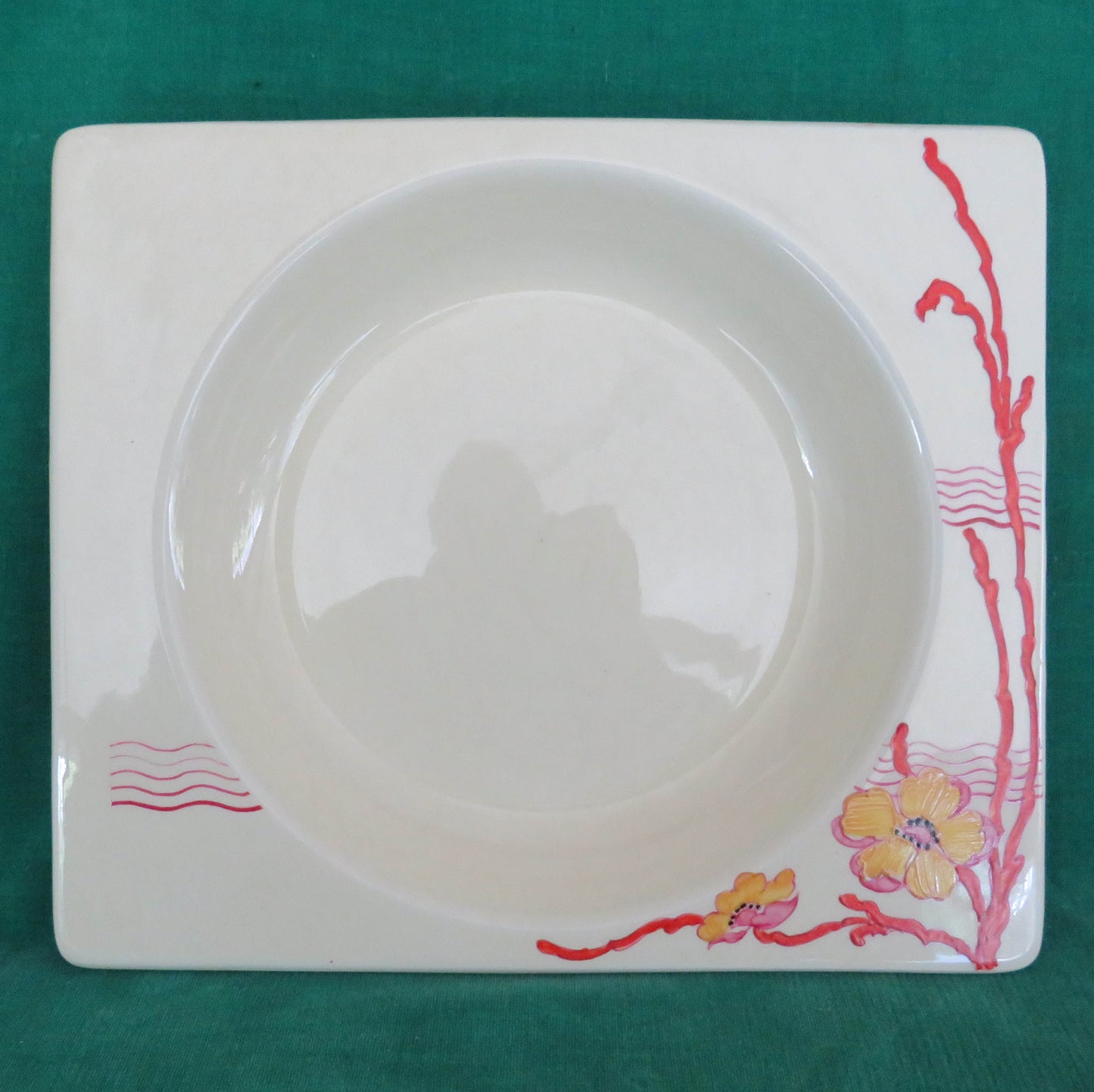 Clarice Cliff 1930s The Biarritz Royal Staffordshire Bizzare Soup Plate Printed Backstamp