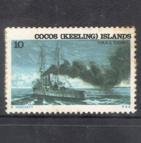 Cocos (Keeling) Islands 1976 10 Cent Multicoloured Ships Series Stamp