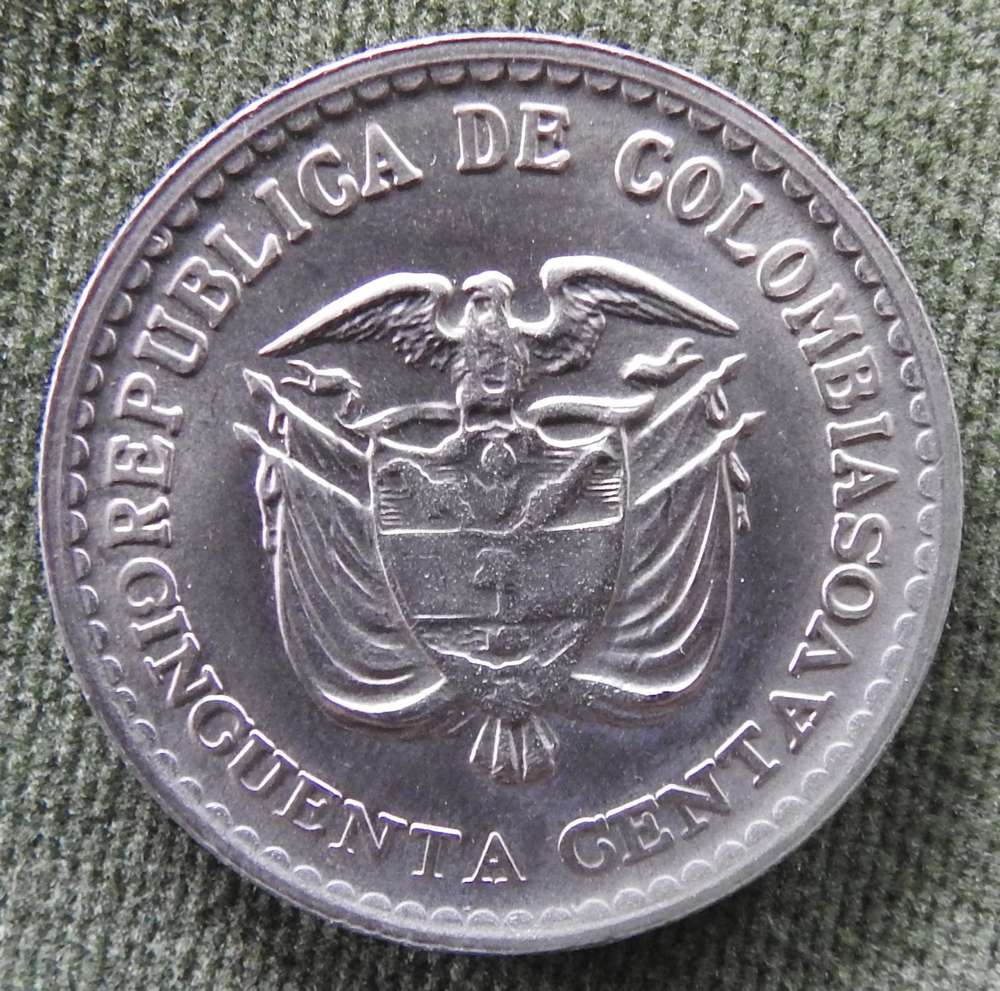 Colombia 1965 50 Centavos Coin Jorge Eliecer Gaitan