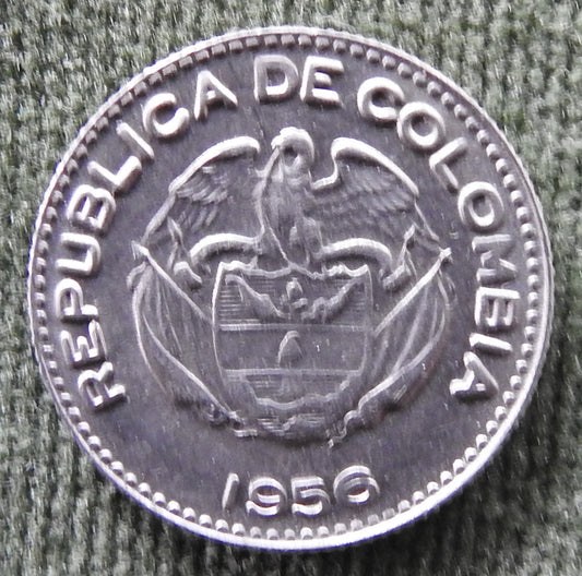 Colombia 1956 10 Centavos Coin Indio Chief Calarcá