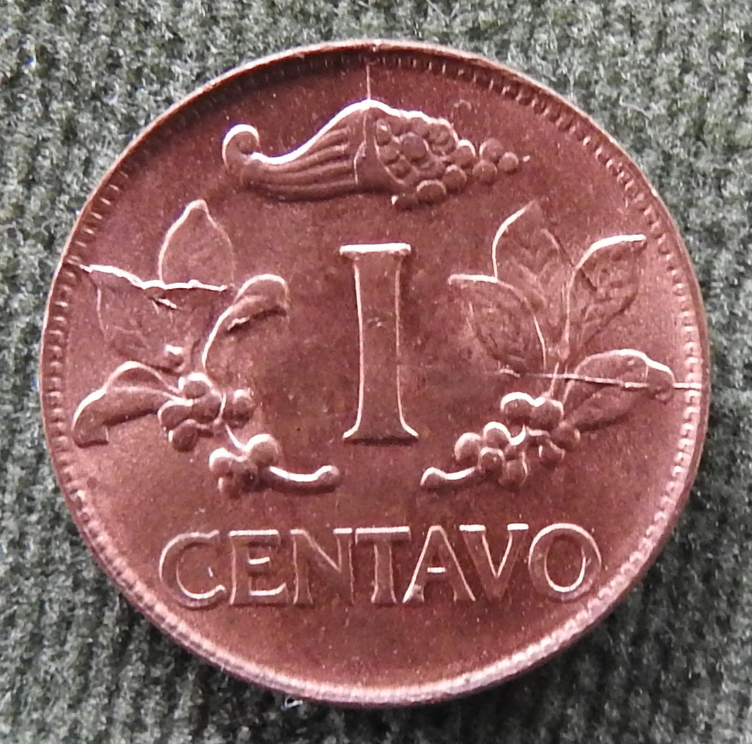 Colombia 1969 1 Centavos Coin Jacobin Liberty Cap