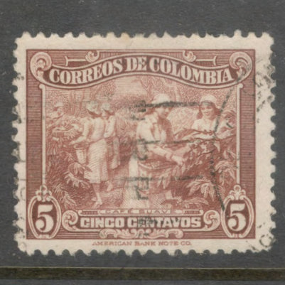 Columbia 1939 5 Centavos Reddish Brown Definitive Issues Stamp - Perfin: 12.0