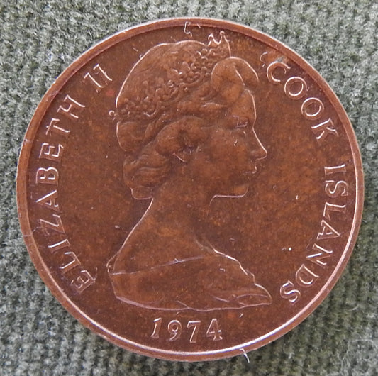 Australian Cook Islands 1974 2 Cent Coin