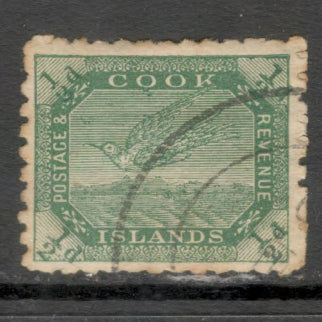 Cook Islands 1902 1/2d Bluish Green Wrybill (Not Watermarked) Stamp