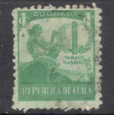 Cuba 1939 1 Correos 1939 Havana Tobacco Industry Green Stamp
