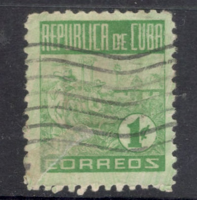 Cuba 1948-1950 1 Correos Havana Tobacco Industry Green Stamp