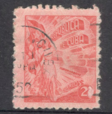 Cuba 1948-1950 2 Correos Havana Tobacco Industry Carmine Rose Stamp