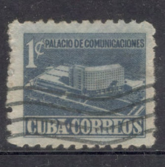 Cuba 1952 1 Correos Tax for New Communications Building Greyish Blue Stamp