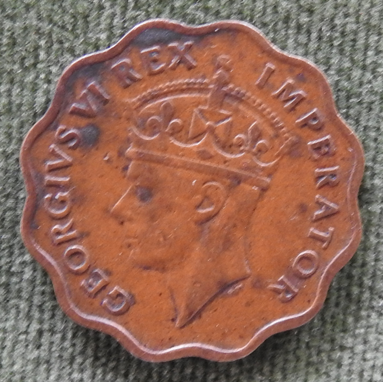 Cyprus 1942 1 Piastre Coin King George VI