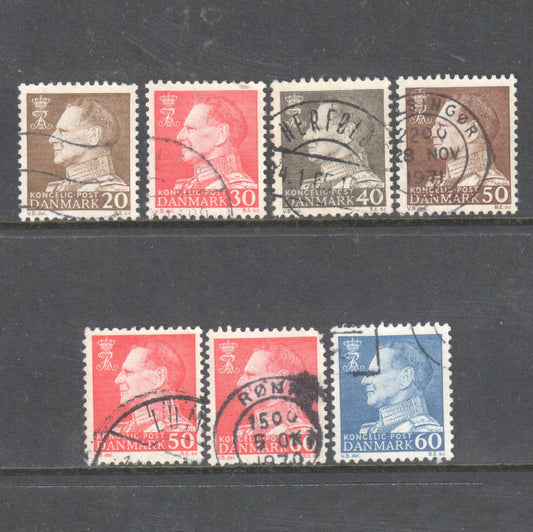 Danmark 1961 -1962 King Frederik IX Partial Stamp Set - Cancelled & Used