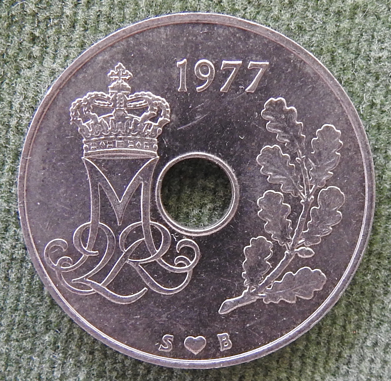 Denmark 1977 25 Ore Coin