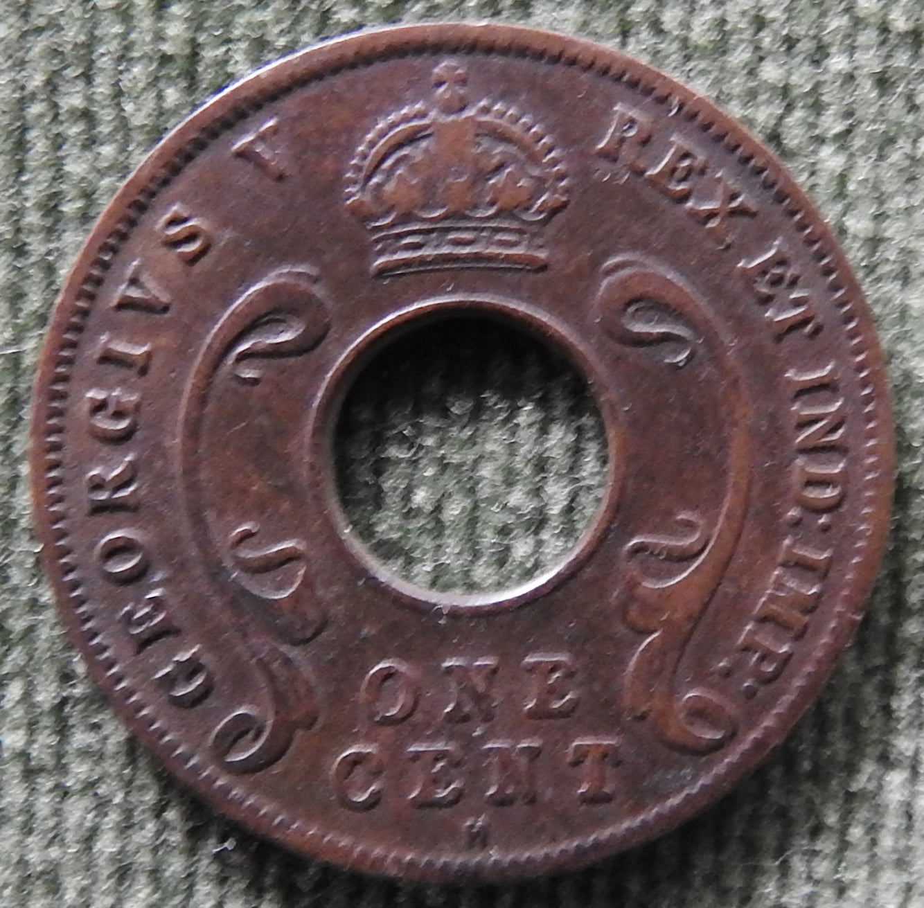 East Africa 1922 H 1 Cent Coin King George V