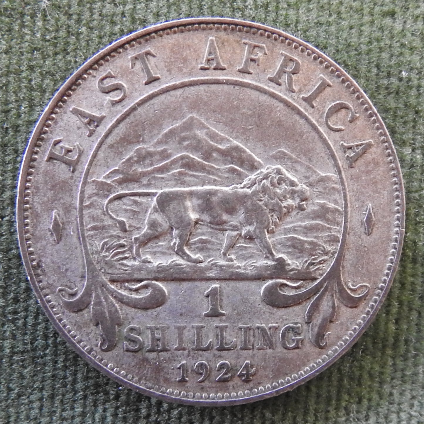 East Africa 1924 Shilling Silver Coin King George V