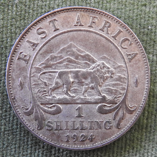East Africa 1924 Shilling Silver Coin King George V