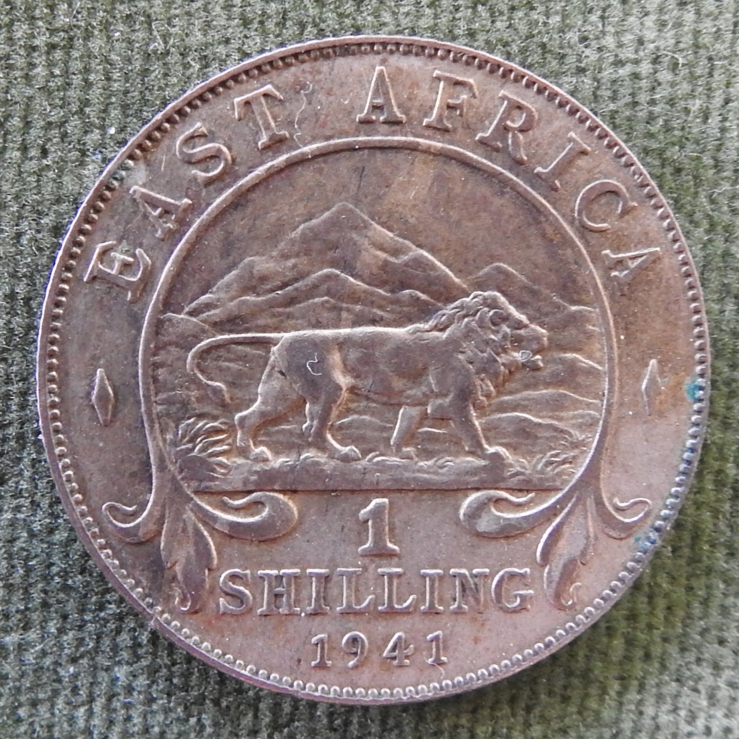 East Africa 1941 Shilling Silver Coin King George VI