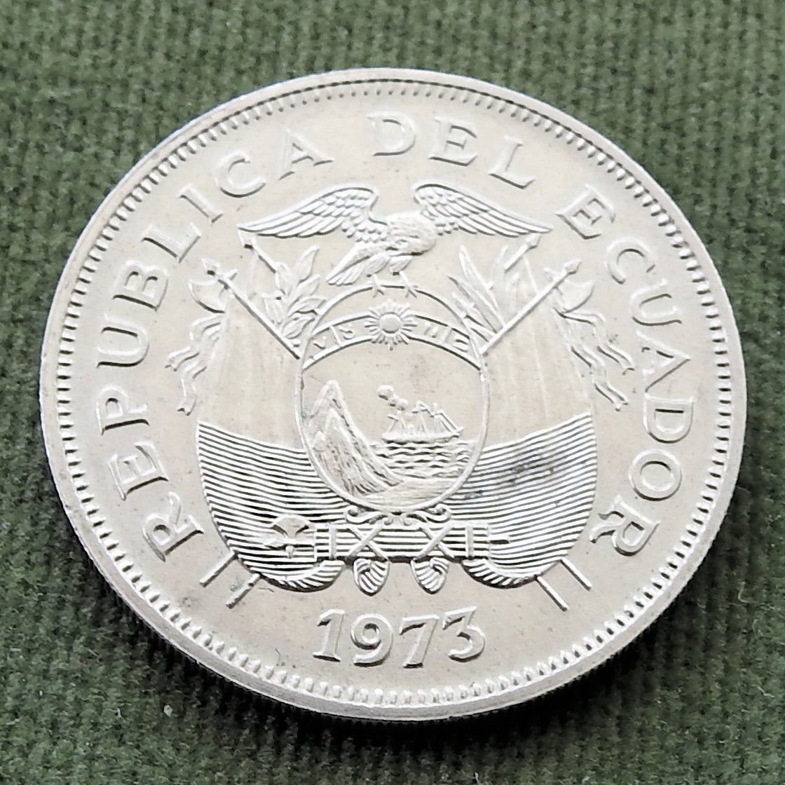 Ecuador 1973 2 Sucres Dos Sucres Coin - Mintage Of 2,000 Only