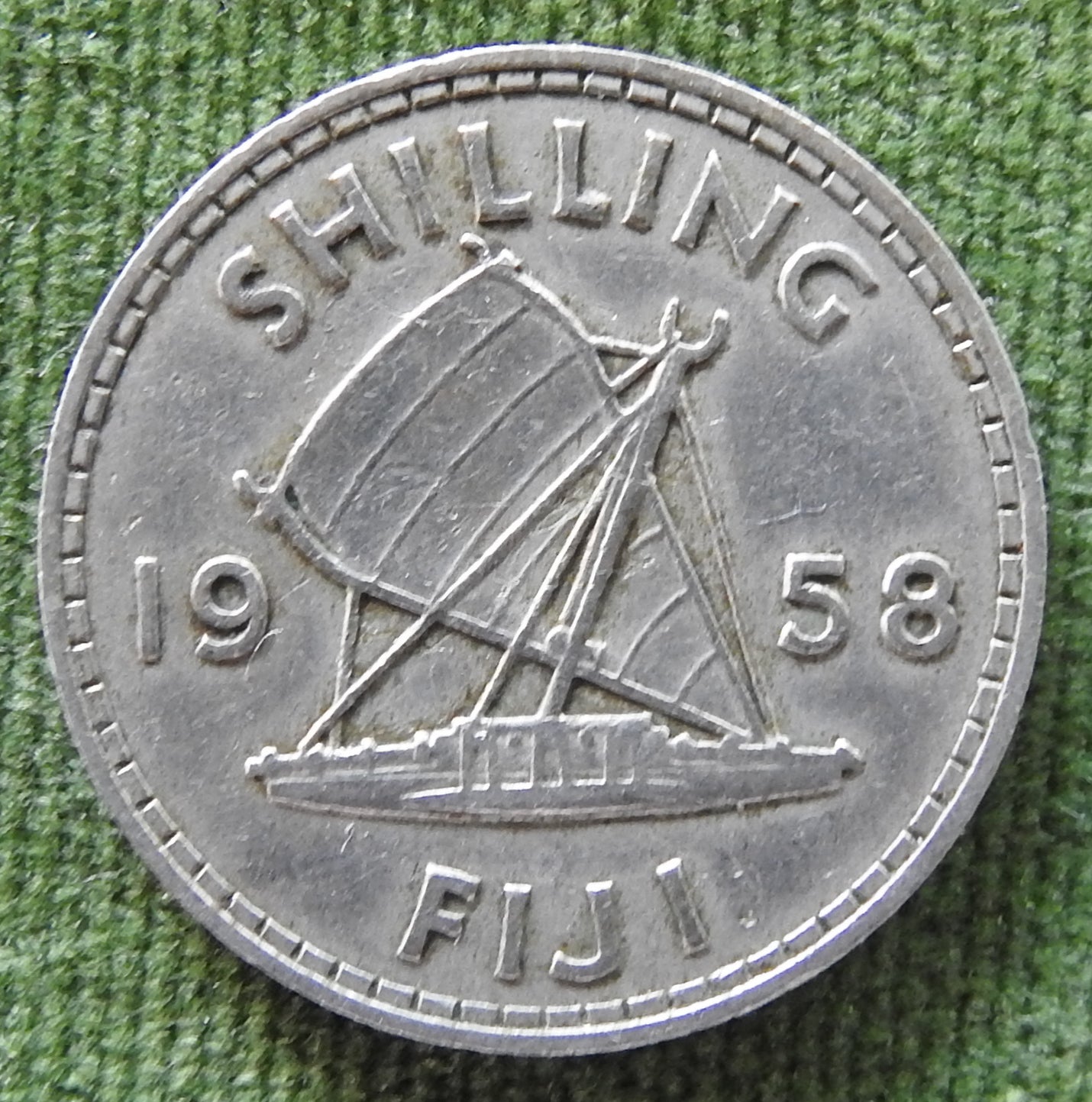 Fiji 1958 Shilling Queen Elizabeth II Coin
