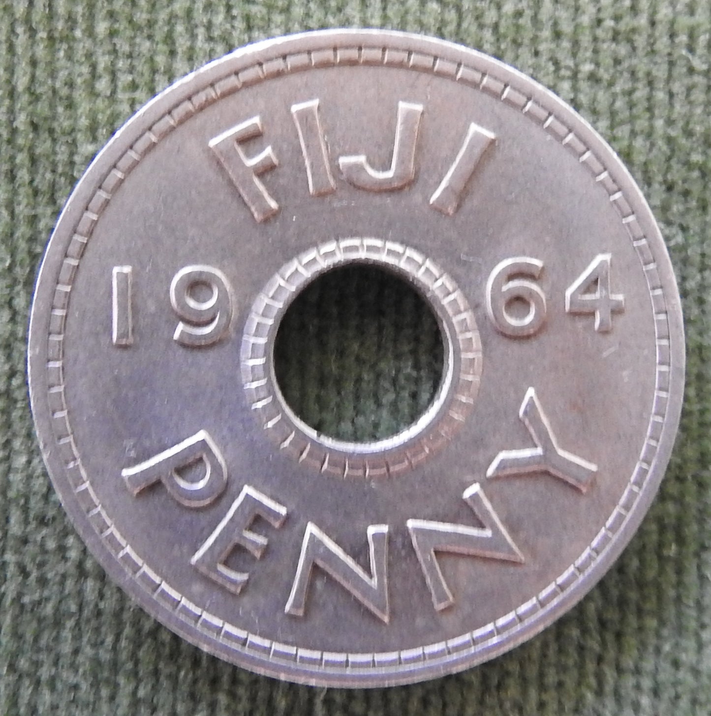 Fiji 1964 Penny Queen Elizabeth II Coin