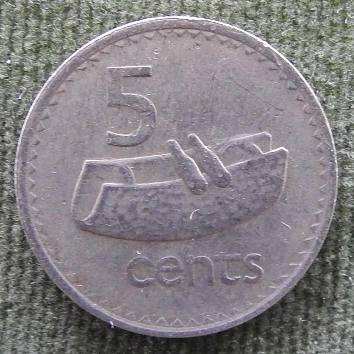 Fiji 1975 5 Cent Fijian Drum Coin