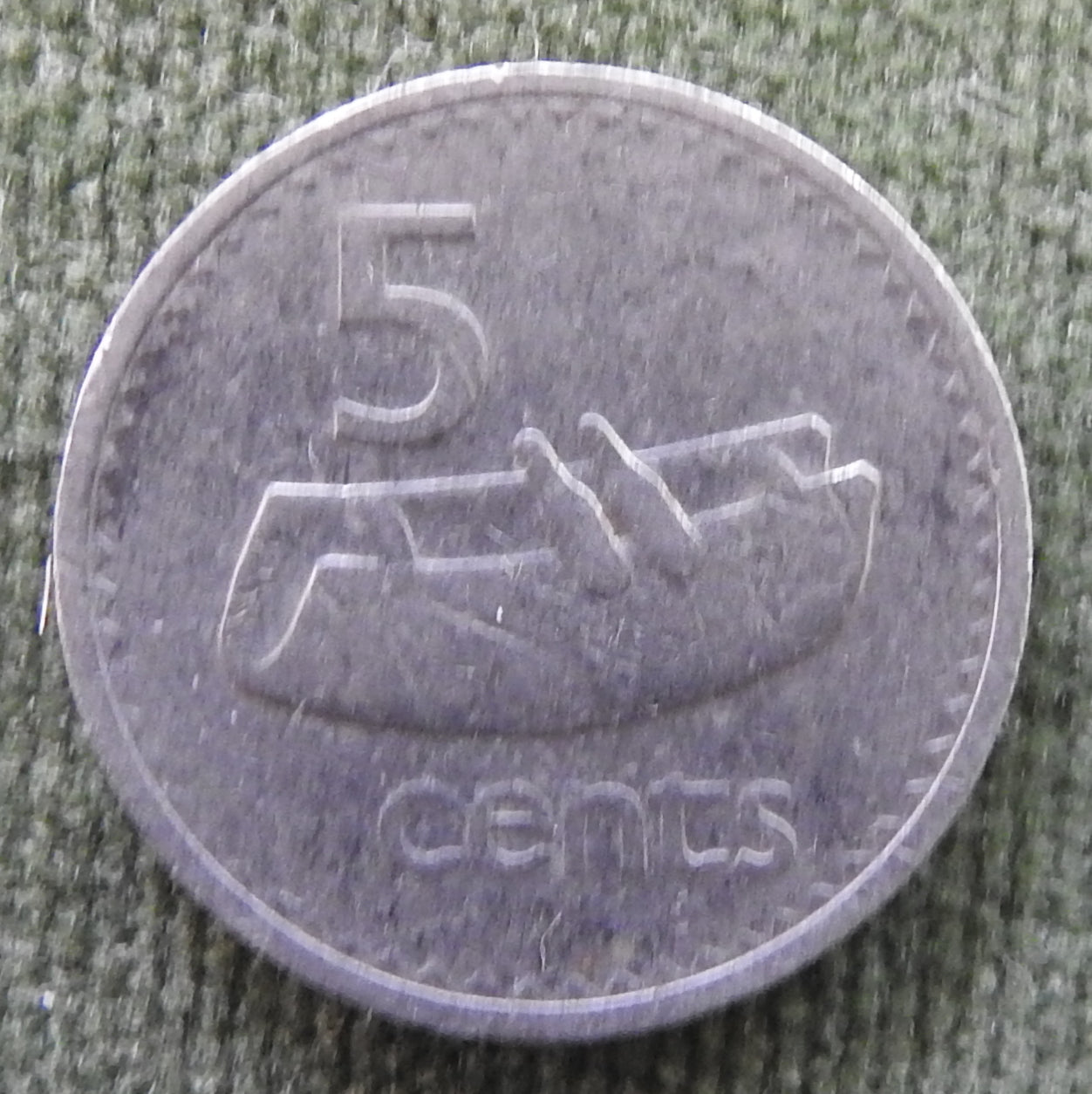 Fiji 1976 5 Cent Fijian Drum Coin