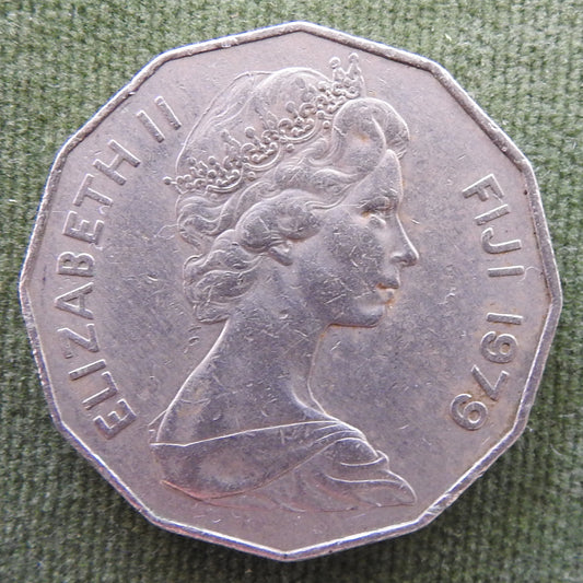 Fiji 1979 50 Cent Queen Elizabeth Coin - Sugar For The World
