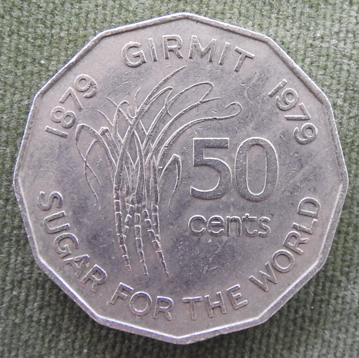 Fiji 1979 50 Cent Queen Elizabeth Coin - Sugar For The World