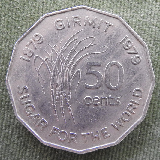 Fiji 1979 50 Cent Queen Elizabeth Coin - Sugar For The World