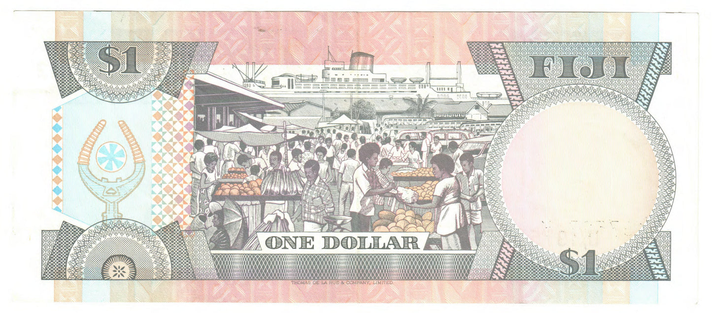 Fiji 1993 1 Dollar Kubuabola Banknote s/n D/19 752742 - Circulated