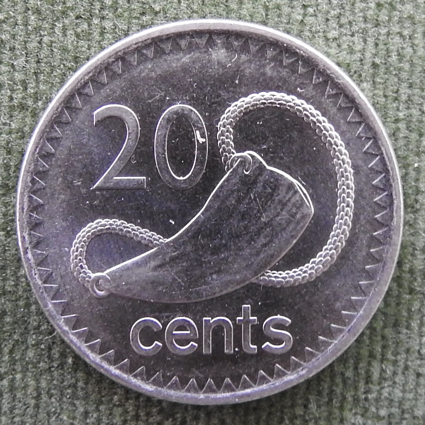Fiji 2009 20 Cent Sperm Whale Tooth Coin
