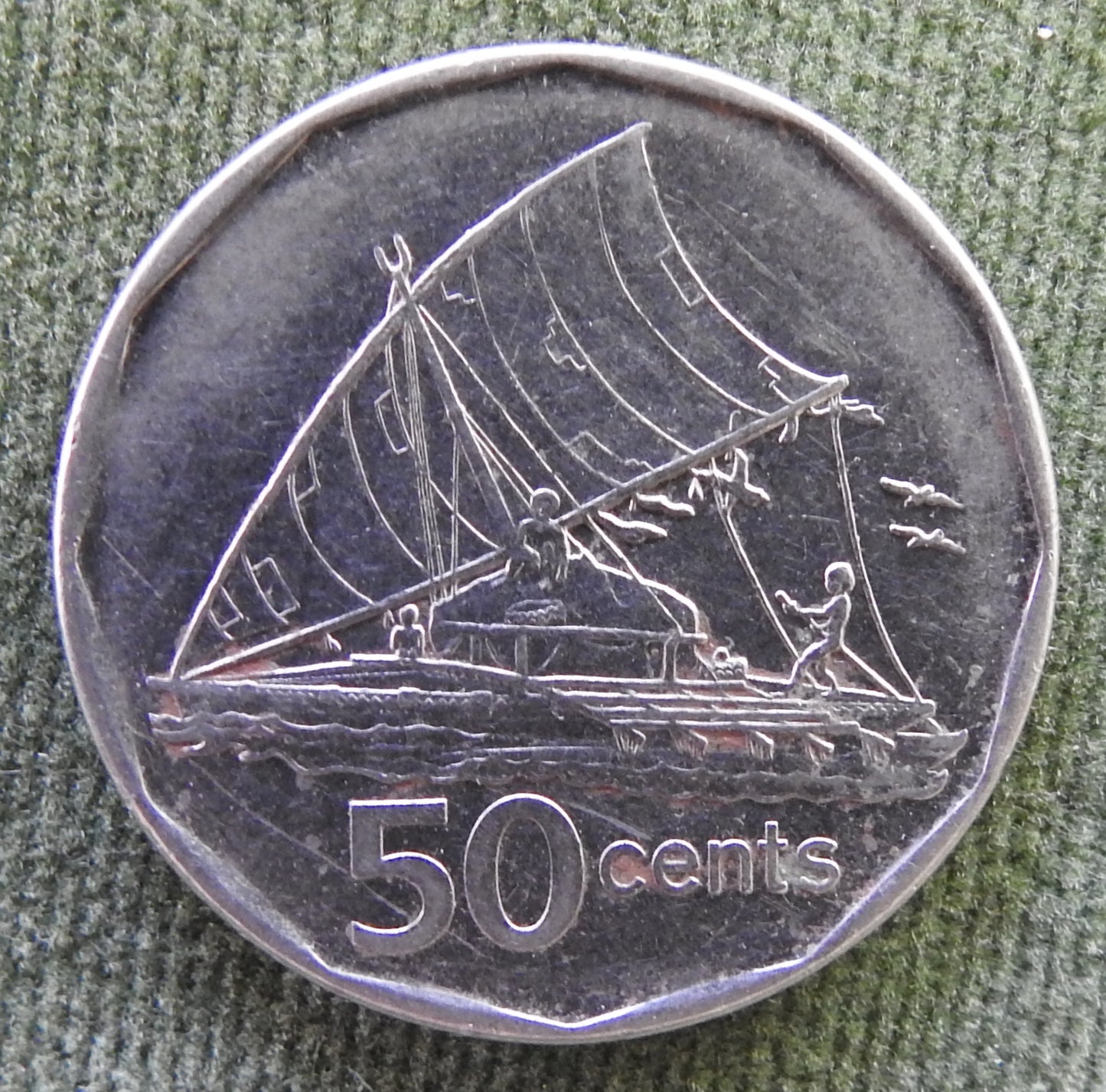 Fiji 2009 50 Cent Fijian Boat Coin