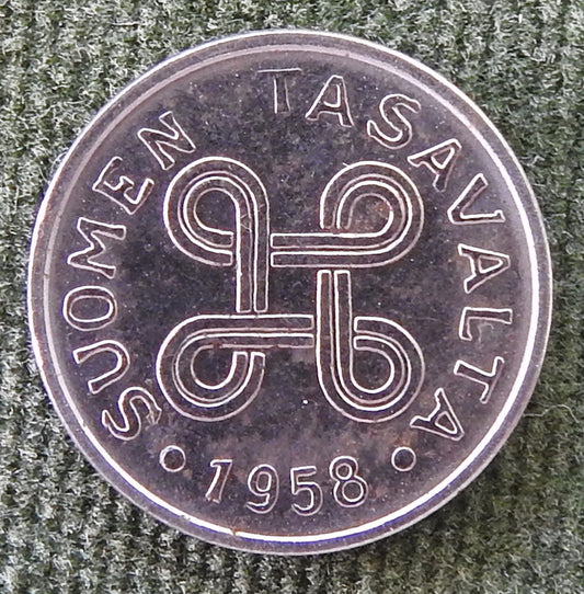 Suomen Tasavalta Finland 1958 1 Markka Coin - Circulated
