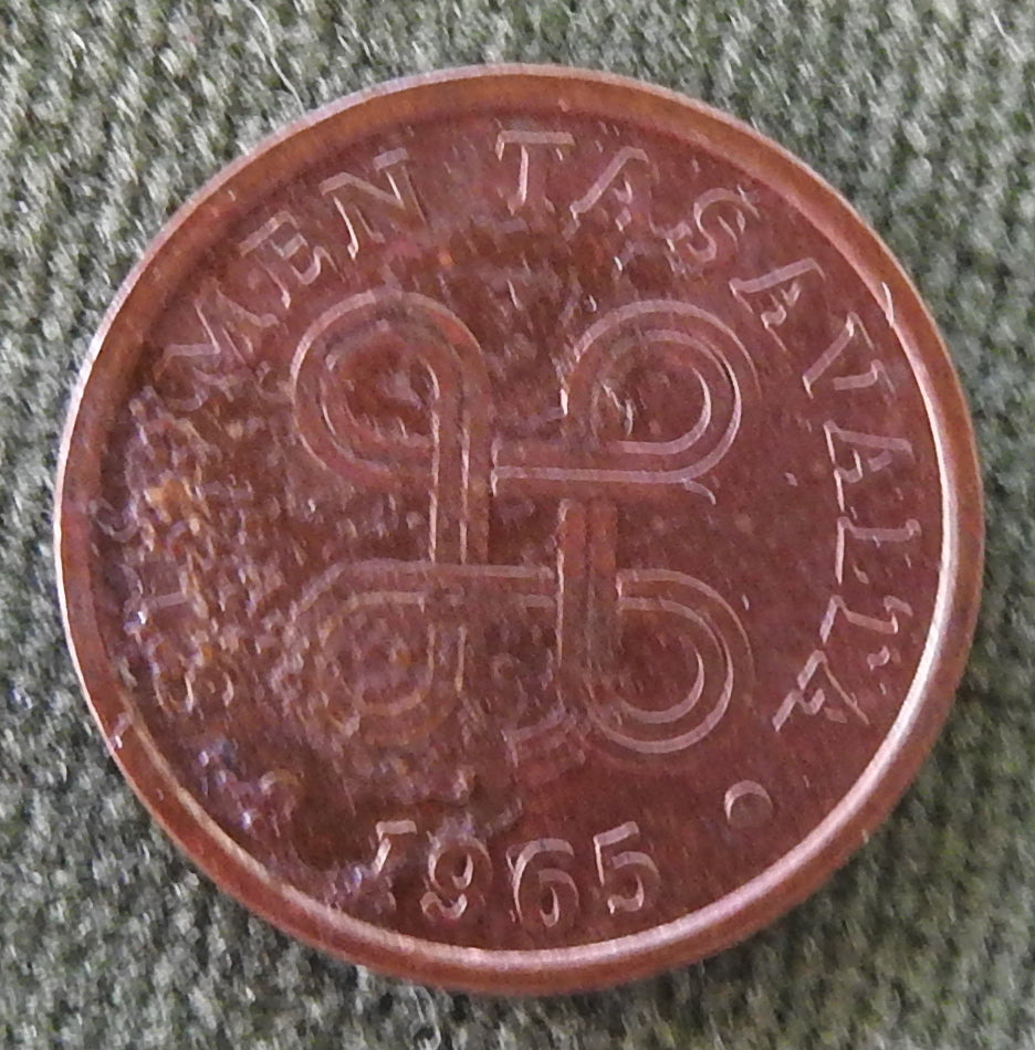 Suomen Tasavalta Finland 1965 5 Pennia Coin - Circulated