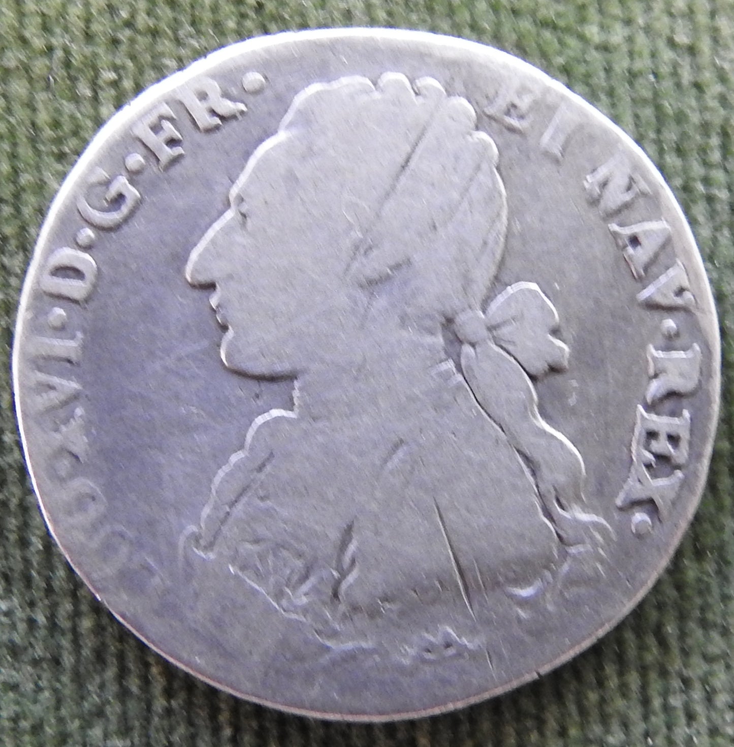 France 1776 1/10 Ecu Louis XVI Silver Coin - Heavily Circulated