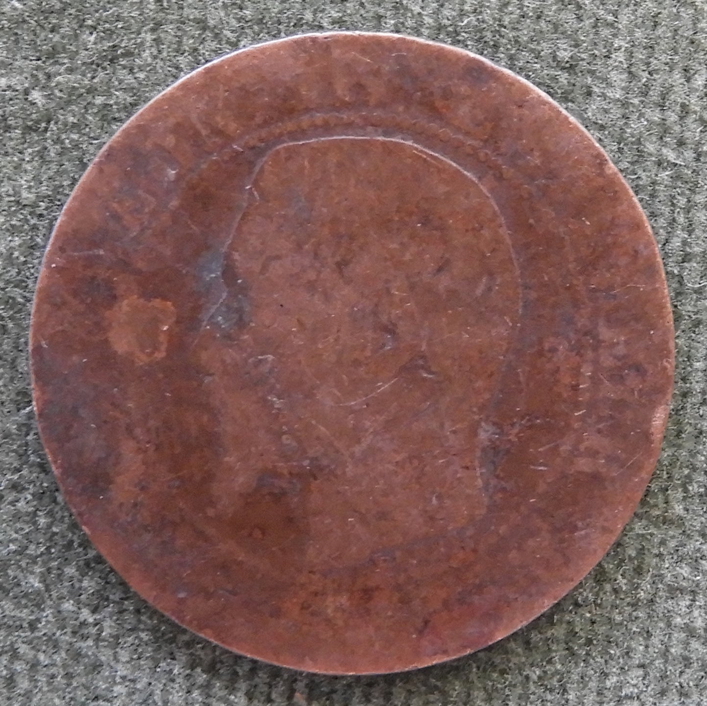 France 1853 - 1865 5 Centimes Napoleon III Coin - Illegible