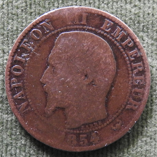 French 1854 W 5 Centimes Coin
