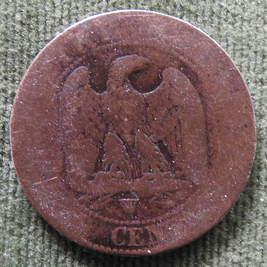 French 1854 W 5 Centimes Coin