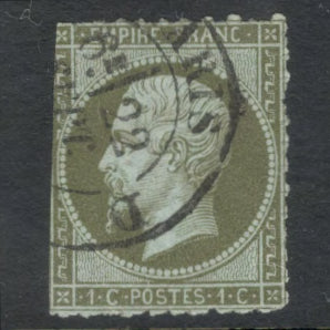 France 1862 French Empire 1 Centime Olive Green Emperor Napoleon III Stamp