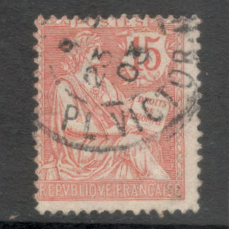 France 1877 - 1900 15 Centime Chorckprint Pax and Mecur Stamp