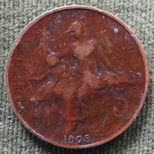 French 1908 5 Centimes Coin