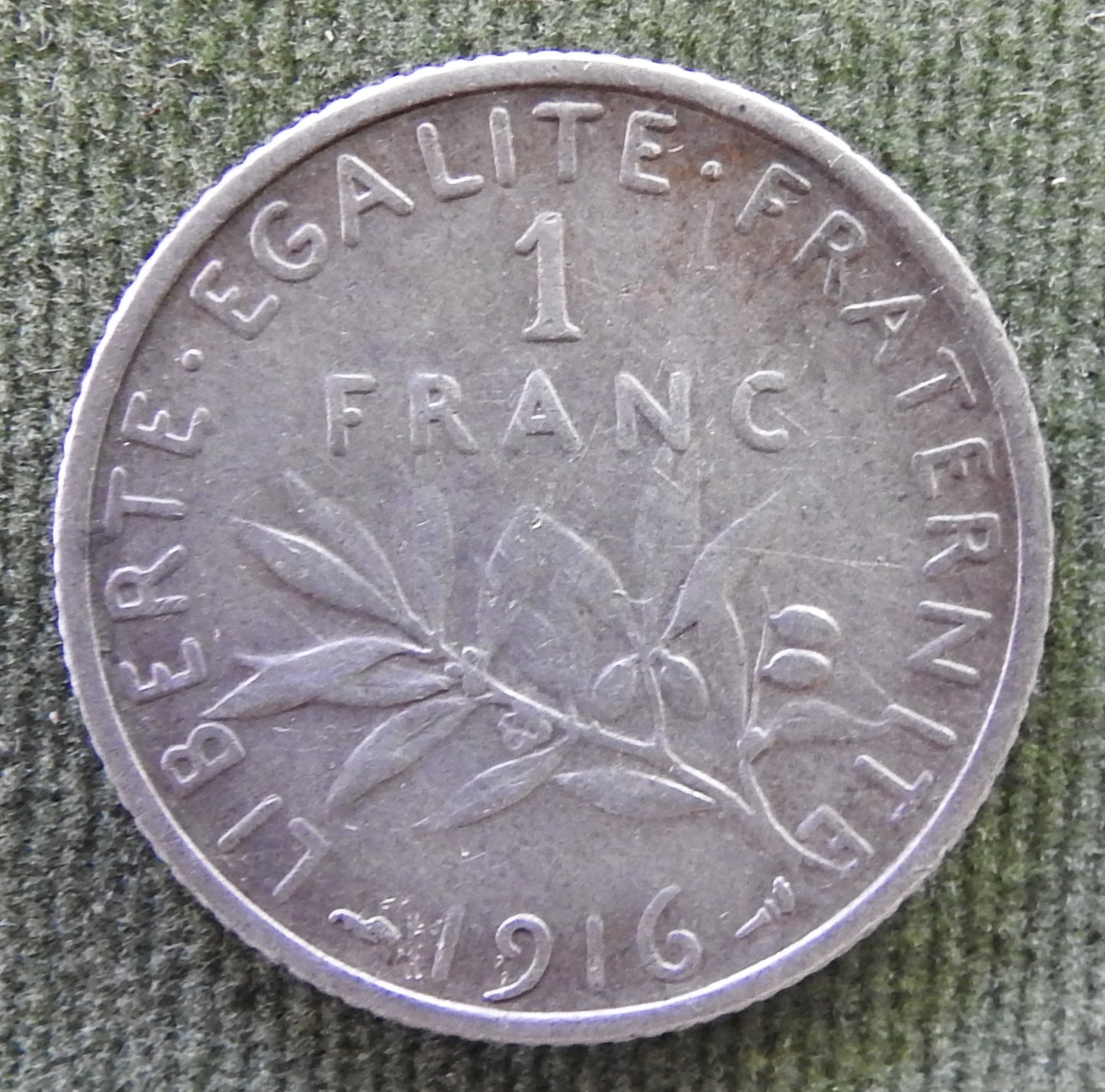 French 1916 1 Franc Coin