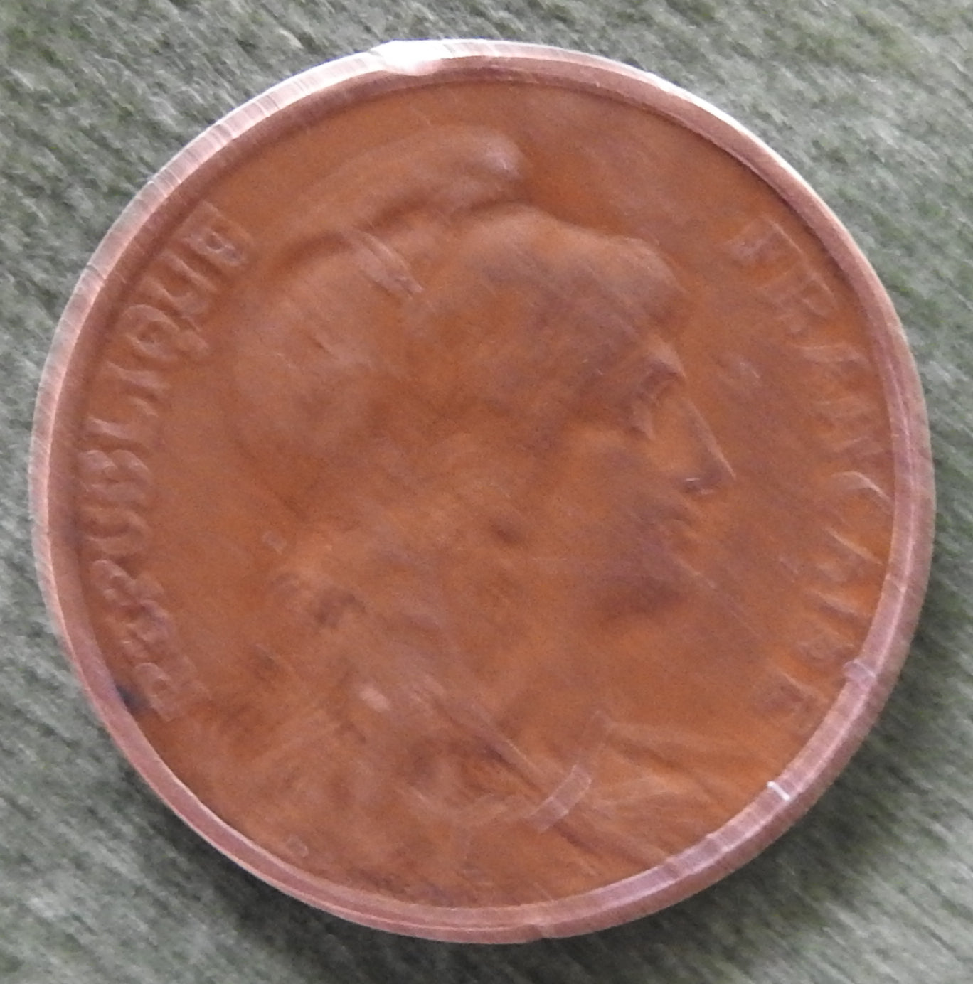French 1916 5 Centimes Coin Liberty Head